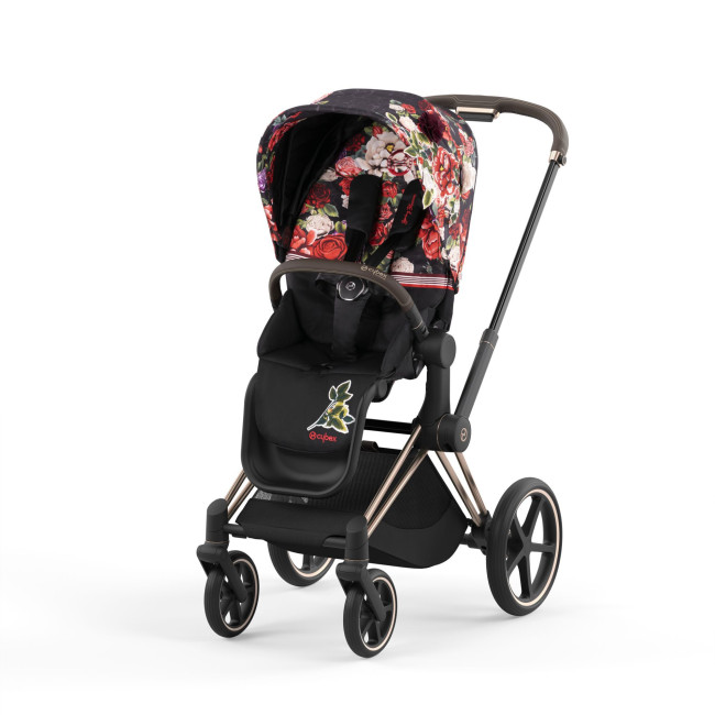 Коляска 2 в 1 Cybex Priam IV Spring Blossom Dark на шасси Rosegold - фото5