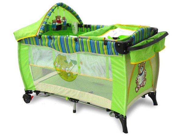 Манеж-кроватка Baby Prestige Delux COMFORT  2 уровня+качание+музыка - фото3