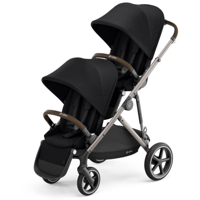 Коляска 2 в 1 для двойни Cybex Gazelle S (TPE / Deep Black) - фото4