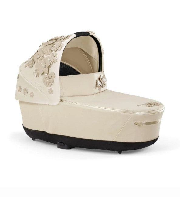 Коляска 2 в 1 Cybex Priam IV Simply Flowers Nude Beige на шасси Rosegold - фото
