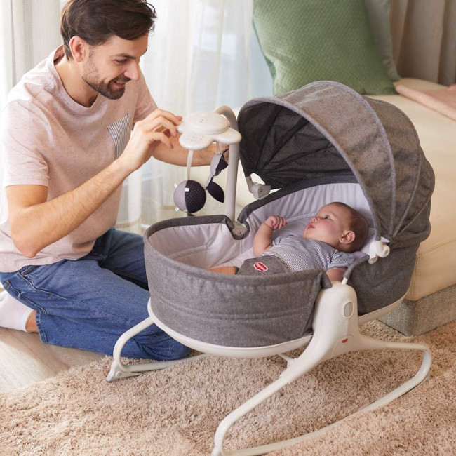 Люлька-качалка с капором; цвет серый Tiny Love (2222180551) - фото3