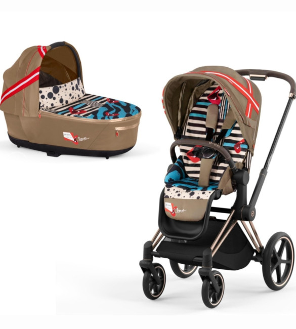 Коляска 2 в 1 Cybex Priam IV Karolina Kurkova One Love на шасси Rosegold - фото